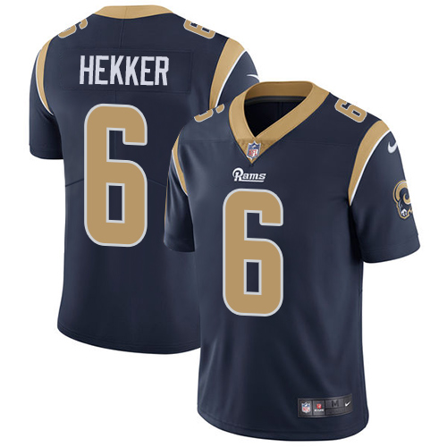 Nike Rams #6 Johnny Hekker Navy Blue Team Color Men's Stitched NFL Vapor Untouchable Limited Jersey - Click Image to Close